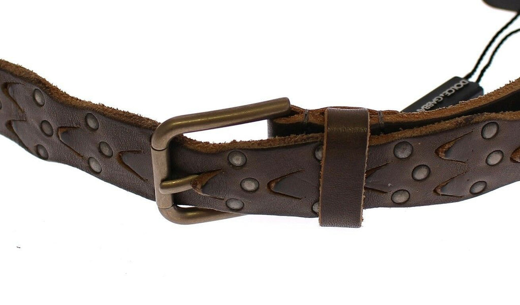 Dolce & Gabbana Brown Leather Logo Cintura Gürtel Belt - Zeiniez