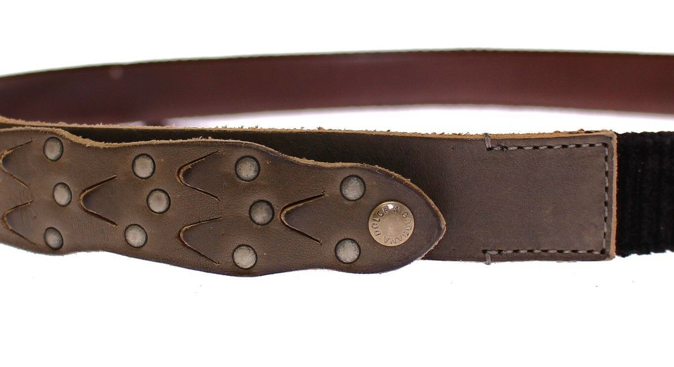 Dolce & Gabbana Brown Leather Logo Cintura Gürtel Belt - Zeiniez