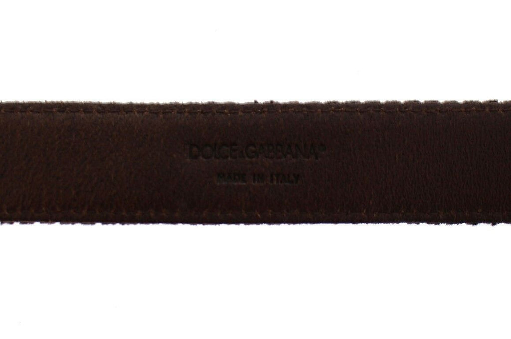 Dolce & Gabbana Brown Leather Logo Cintura Gürtel Belt - Zeiniez
