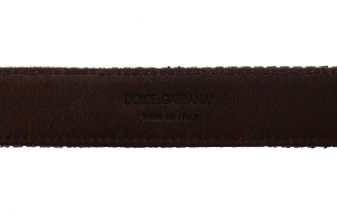 Dolce & Gabbana Brown Leather Logo Cintura Gürtel Belt - Zeiniez