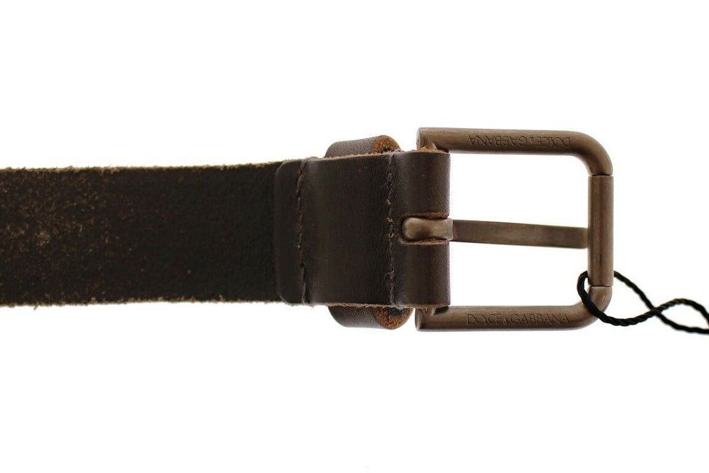 Dolce & Gabbana Brown Leather Logo Cintura Gürtel Belt - Zeiniez