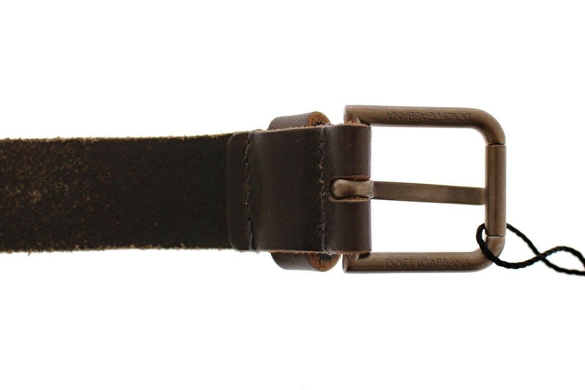 Dolce & Gabbana Brown Leather Logo Cintura Gürtel Belt - Zeiniez