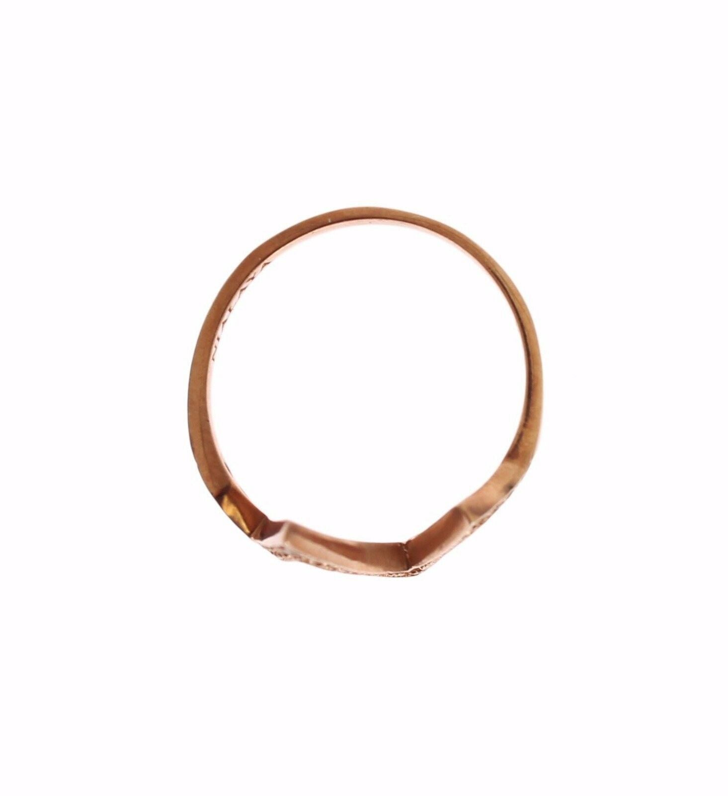 Nialaya Pink Gold 925 Silver Womens Clear Ring - Zeiniez