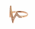 Nialaya Pink Gold 925 Silver Womens Clear Ring - Zeiniez