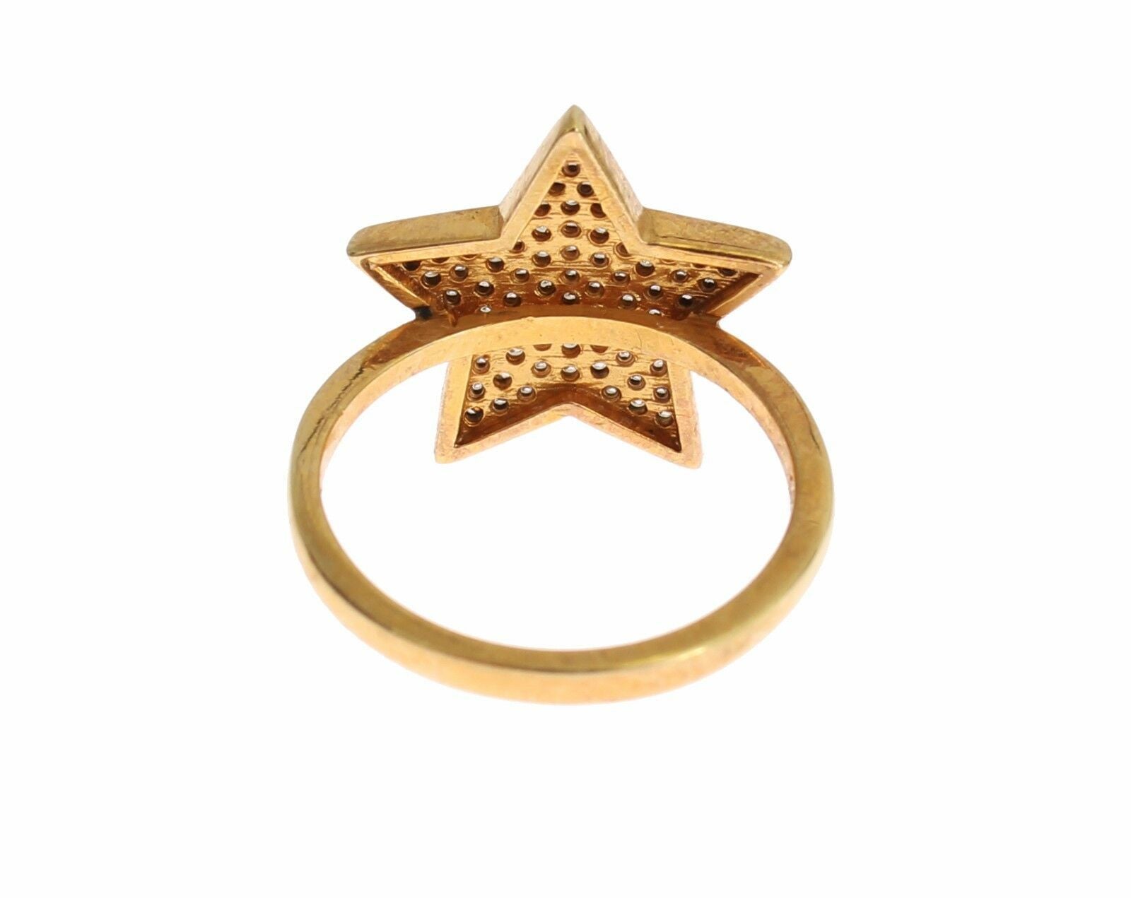 Nialaya Star Gold 925 Silver Womens Clear Ring - Zeiniez