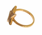 Nialaya Star Gold 925 Silver Womens Clear Ring - Zeiniez