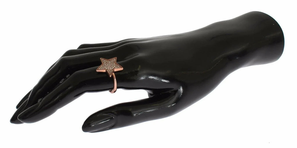 Nialaya Womens Clear CZ Star 925 Silver Ring - Zeiniez