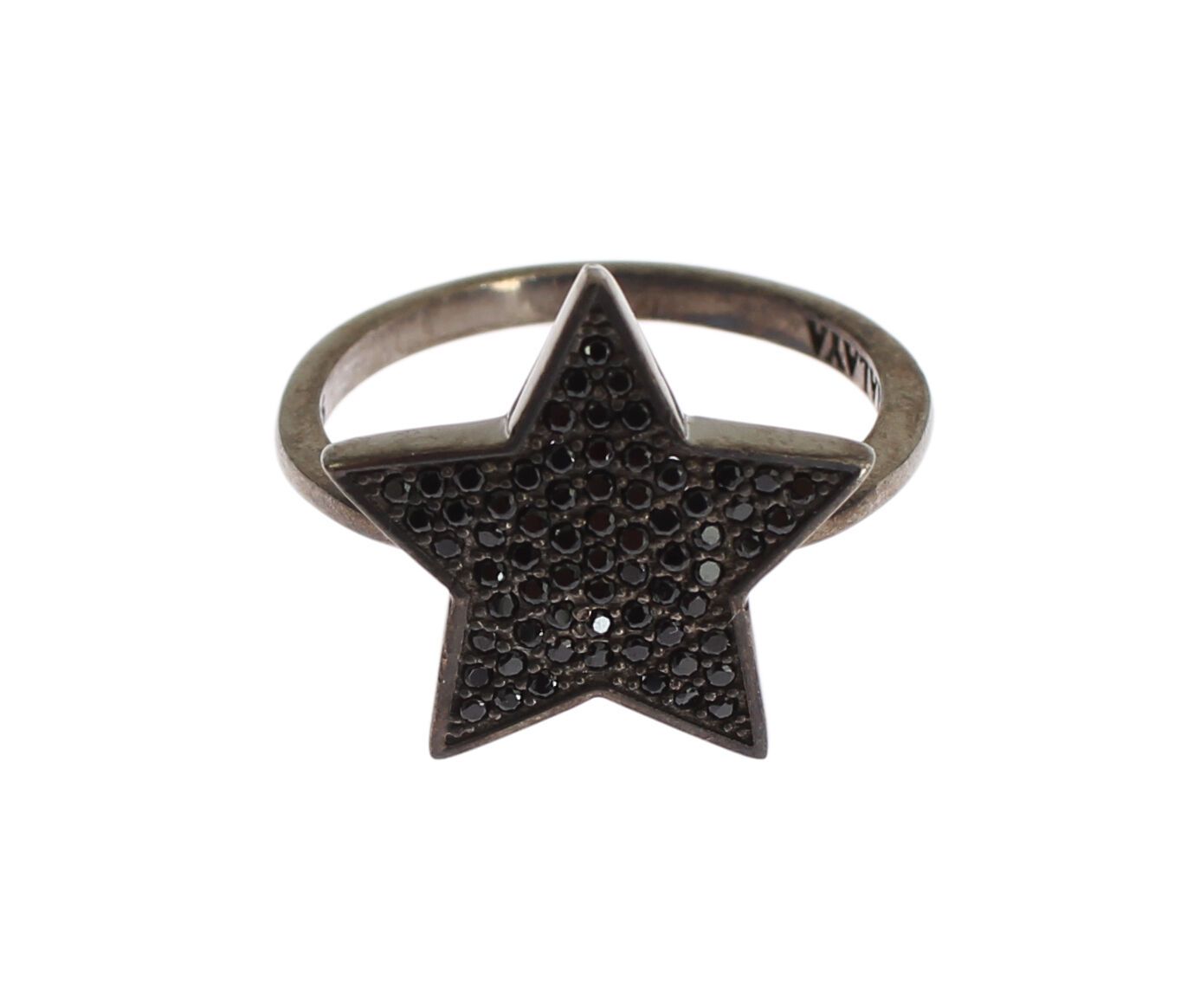 Nialaya Black CZ Star 925 Silver Womens Ring - Zeiniez