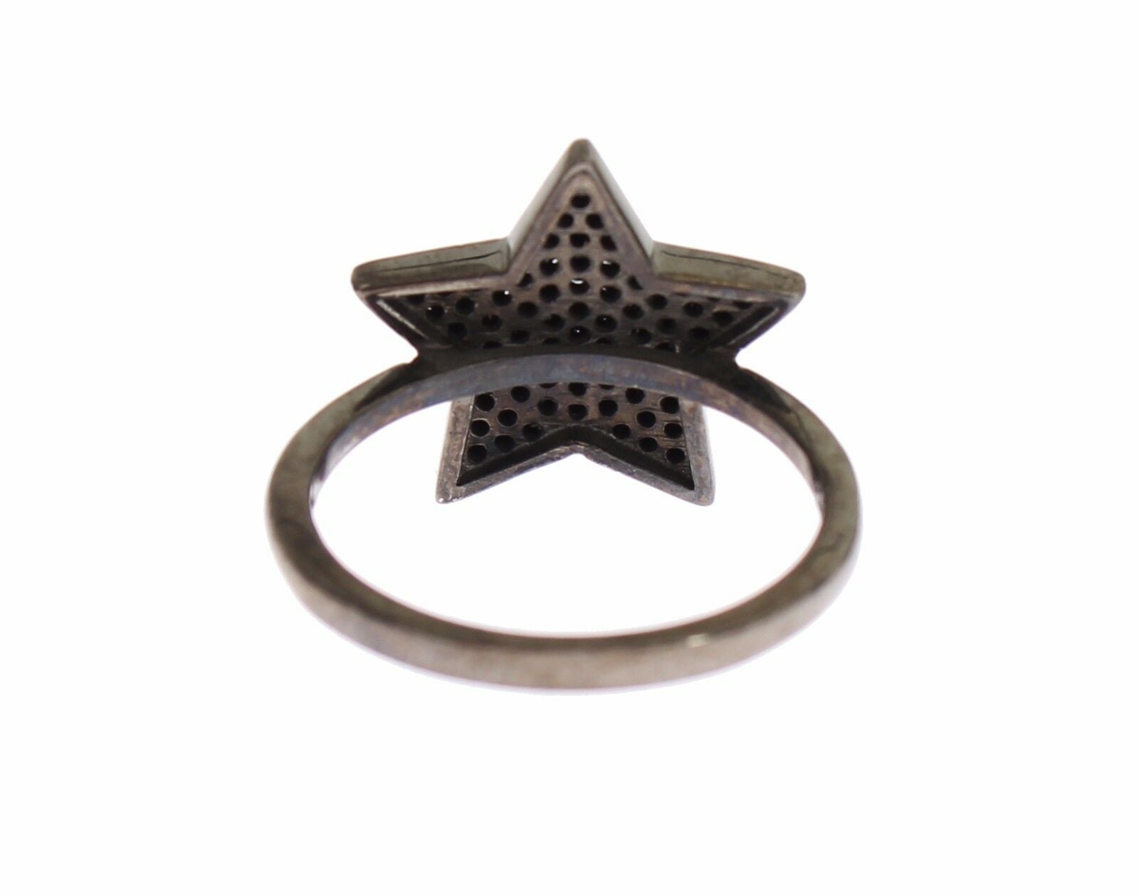 Nialaya Black CZ Star 925 Silver Womens Ring - Zeiniez