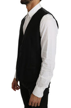 Dolce & Gabbana Black Solid Wool Silk Vest - Zeiniez