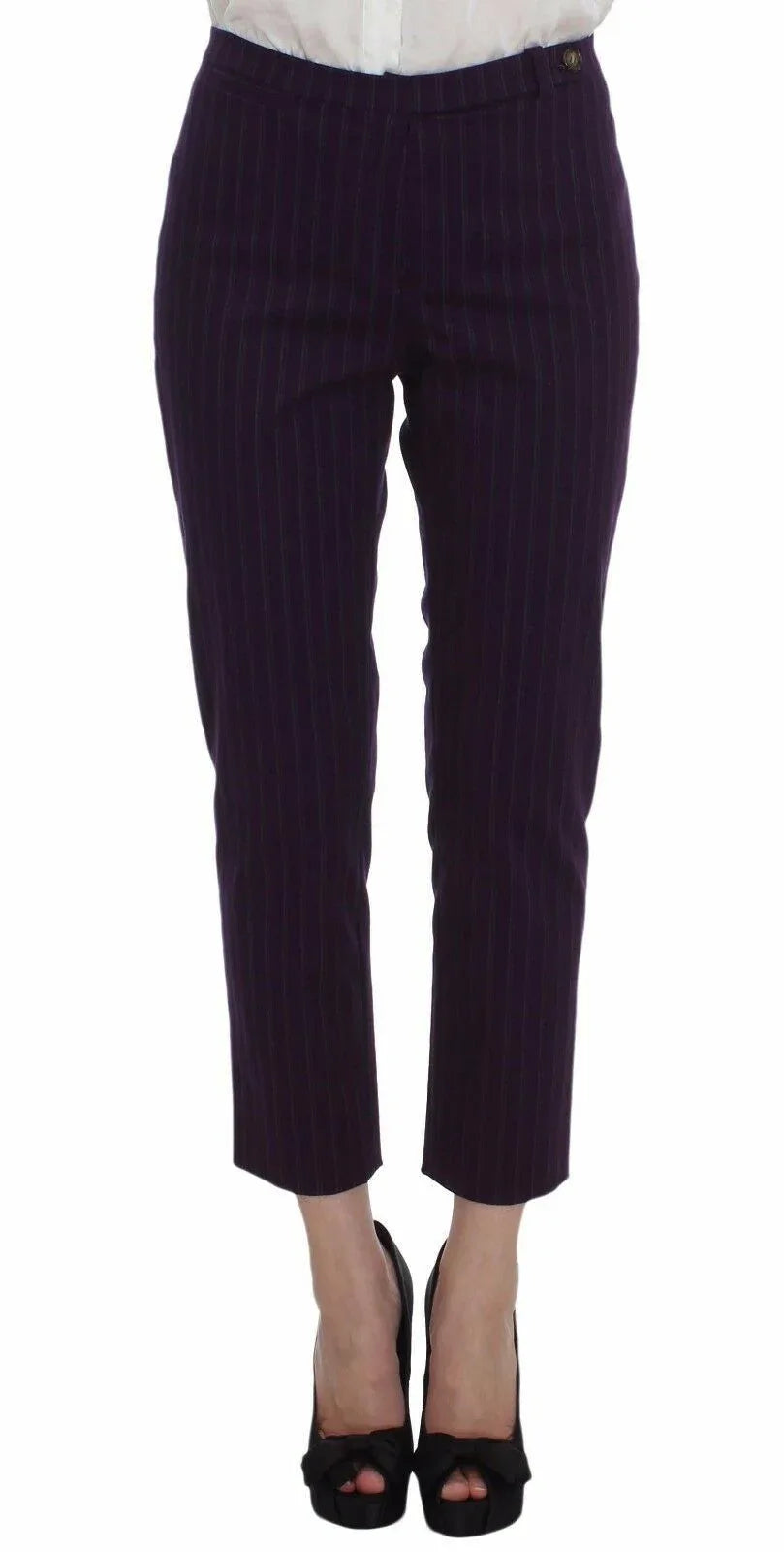 BENCIVENGA Purple Striped Stretch Coat Blazer Pants Suit - Zeiniez