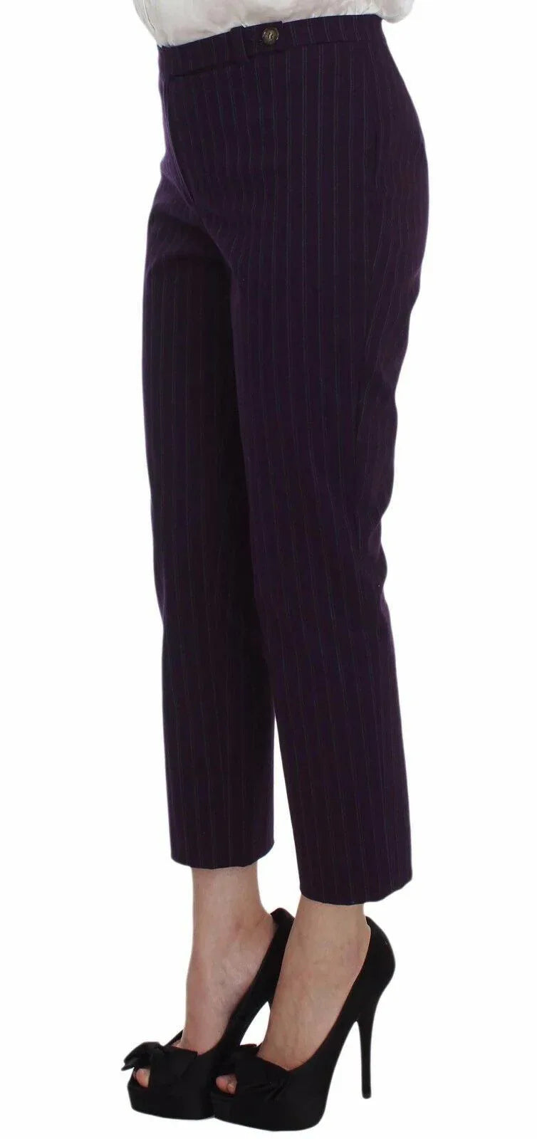 BENCIVENGA Purple Striped Stretch Coat Blazer Pants Suit - Zeiniez