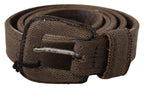 Costume National Brown Leather Logo Buckle Waist Belt - Zeiniez