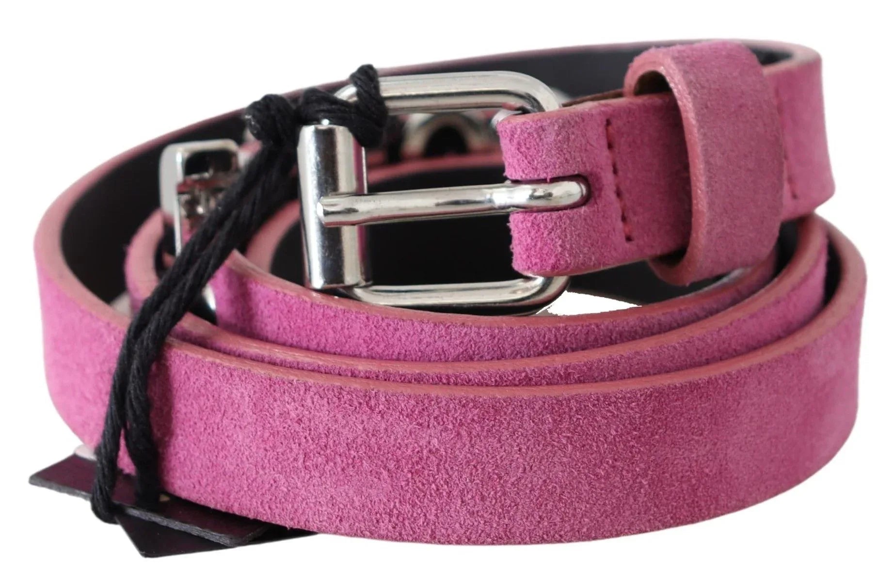 Just Cavalli Pink Silver Chrome Metal Buckle Waist Belt - Zeiniez