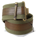 Ermanno Scervino Green Leather Rustic Bronze Buckle Army Belt - Zeiniez