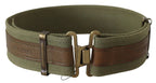 Ermanno Scervino Green Leather Rustic Bronze Buckle Army Belt - Zeiniez