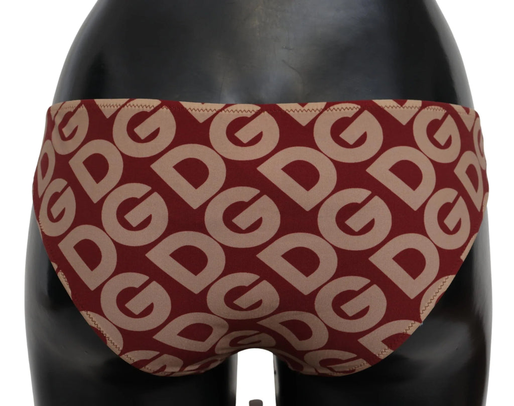 Dolce & Gabbana Multicolor DG Logo Print Bottom Beachwear Bikini Swimsuit - Zeiniez