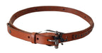 Scervino Street Brown Genuine Leather Rustic Silver Buckle Belt - Zeiniez