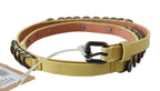 John Galliano Yellow Leather Luxury Slim Buckle Fancy Belt - Zeiniez