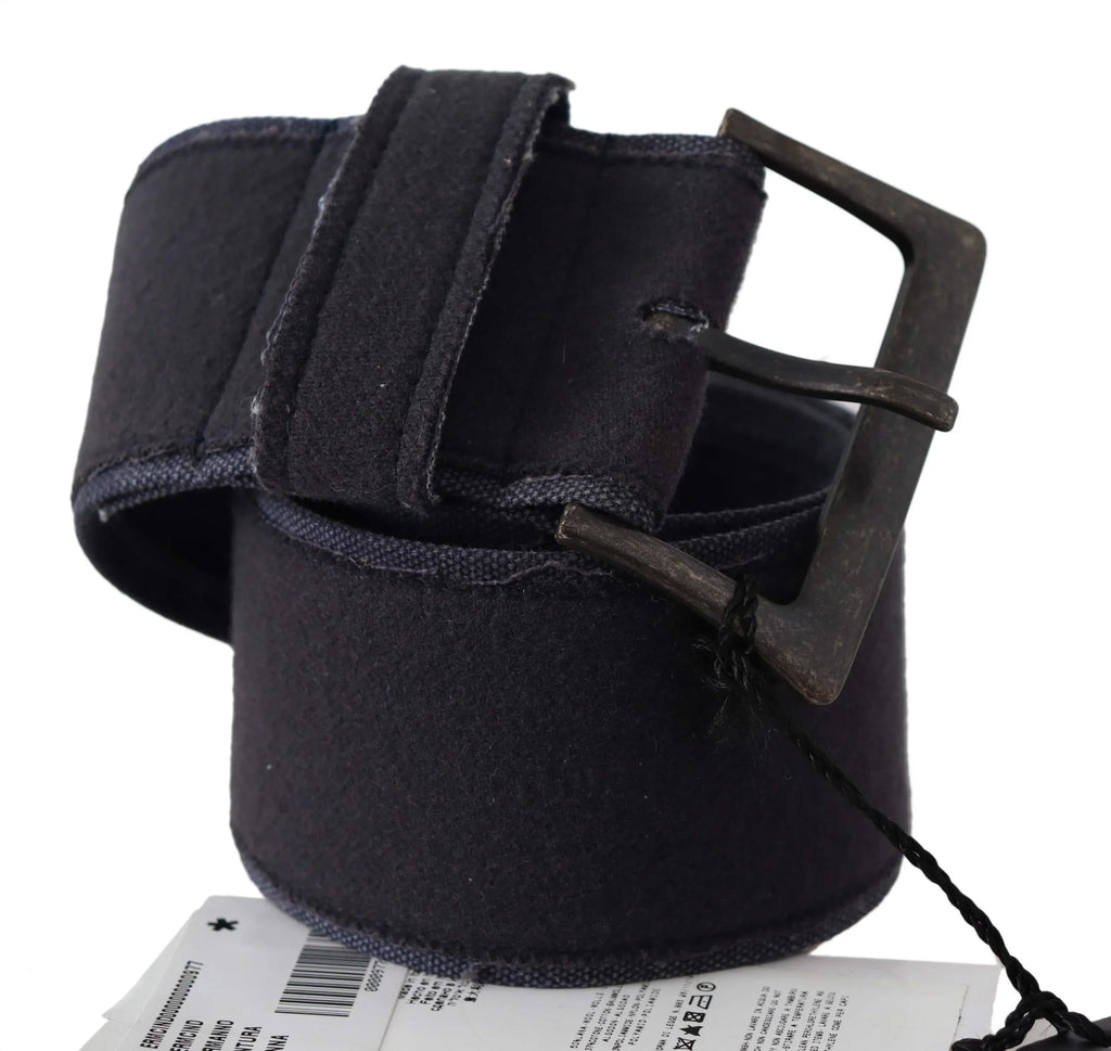 Ermanno Scervino Black Leather Wide Buckle Waist Luxury Belt - Zeiniez