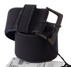 Ermanno Scervino Black Leather Wide Buckle Waist Luxury Belt - Zeiniez