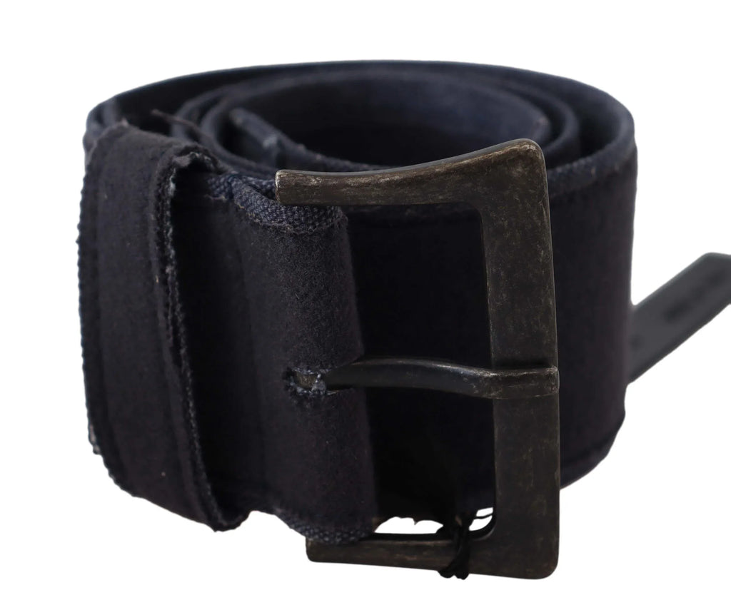 Ermanno Scervino Black Leather Wide Buckle Waist Luxury Belt - Zeiniez