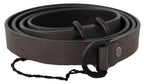 Costume National Brown Leather Skinny Round Buckle Belt - Zeiniez