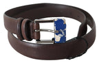 Costume National Brown Genuine Leather Silver Buckle Belt - Zeiniez