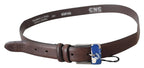 Costume National Brown Genuine Leather Silver Buckle Belt - Zeiniez