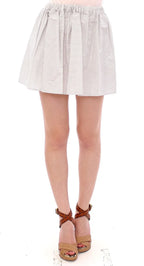 Andrea Incontri White Cotton Checkered Stretch Skirt - Zeiniez