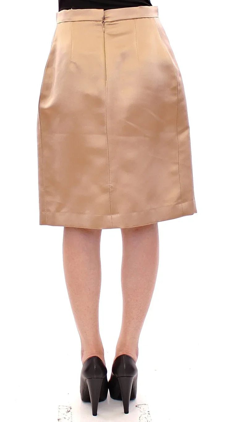 Andrea Incontri Brown Silk Solid Mini Pleated Skirt - Zeiniez
