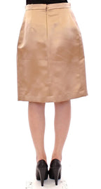 Andrea Incontri Brown Silk Solid Mini Pleated Skirt - Zeiniez