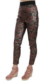 Dolce & Gabbana Multicolor Iridescent Brocade Jacquard Trousers Crop Pants - Zeiniez