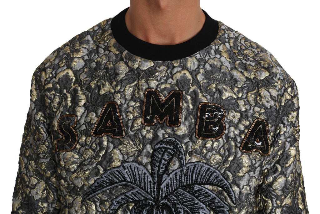Dolce & Gabbana Multicolor SAMBA Jacquard Palmtree Pullover Sweater - Zeiniez
