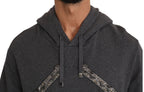 Dolce & Gabbana Gray Hooded Red Crystal Heart Gun Sweater - Zeiniez