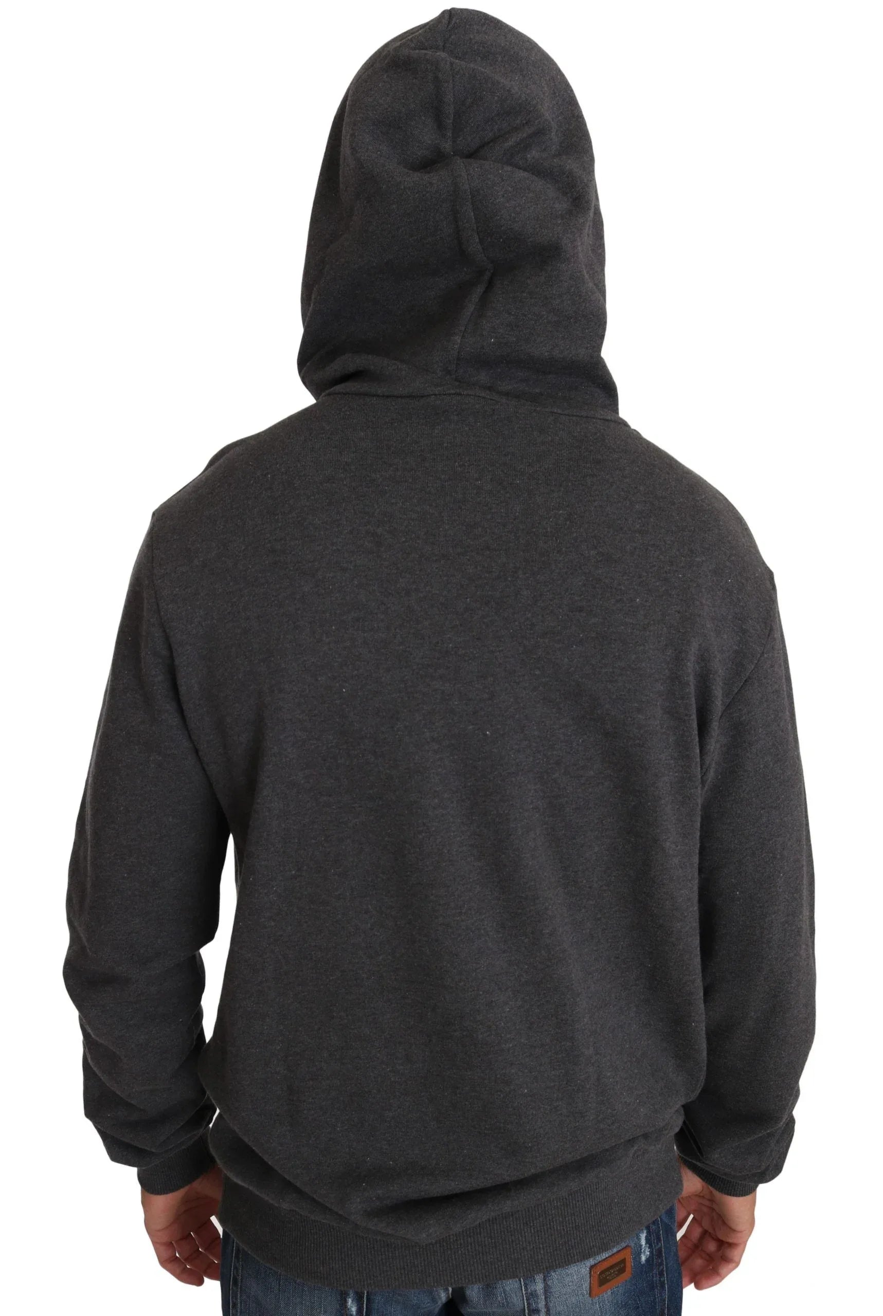 Dolce & Gabbana Gray Hooded Red Crystal Heart Gun Sweater - Zeiniez