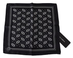 Dolce & Gabbana Black Patterned Square Scarf  Silk  Handkerchief - Zeiniez