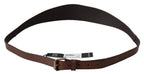 PLEIN SUD Brown Wide Leather Rustic Gold Metal Buckle Dark - Zeiniez