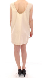 Andrea Incontri Beige Sleeveless Shift Mini Dress - Zeiniez