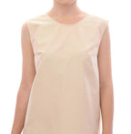 Andrea Incontri Beige Sleeveless Shift Mini Dress - Zeiniez