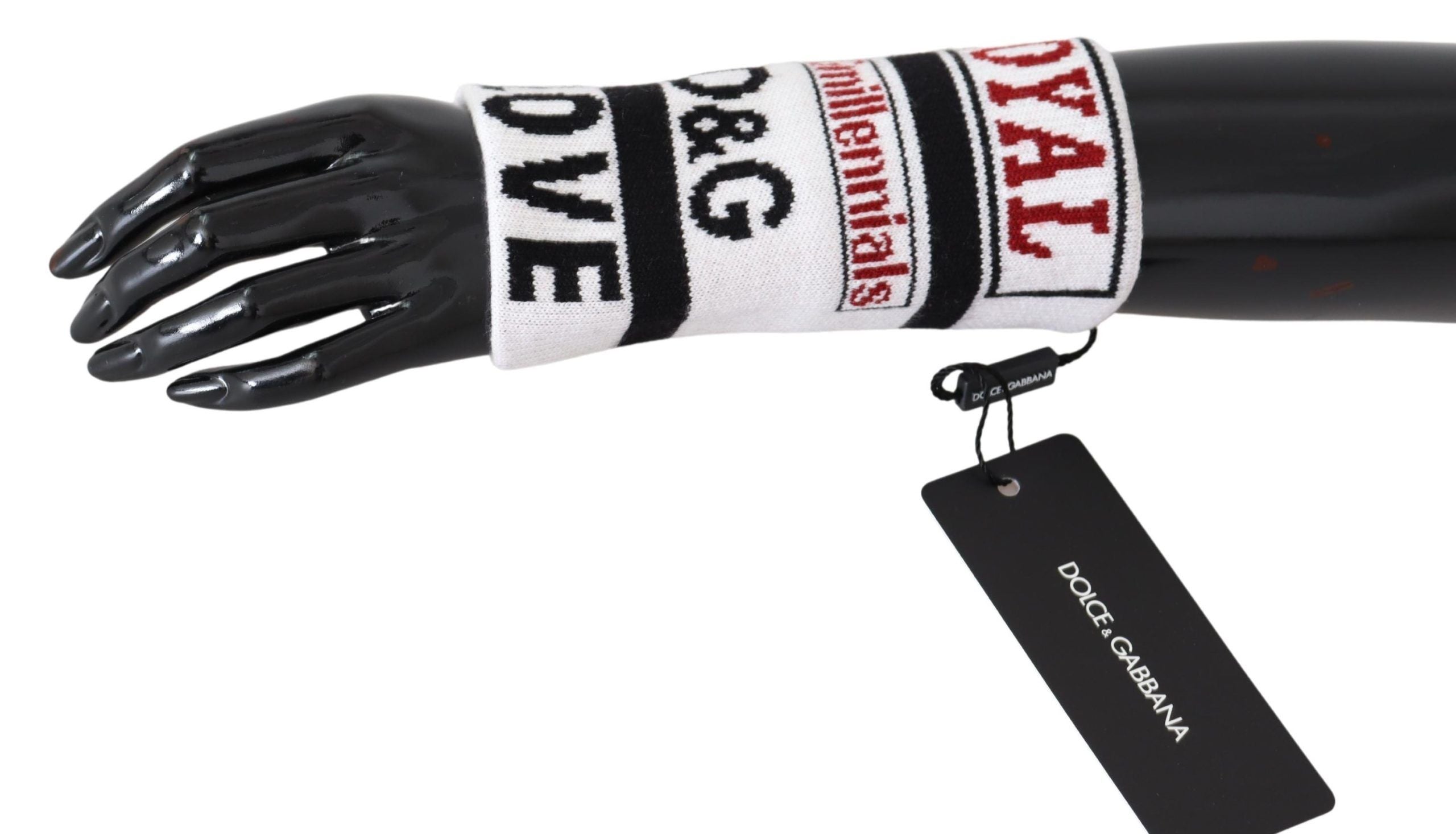 Dolce & Gabbana Multicolor Wool Knit D&G Love Wristband Wrap - Zeiniez