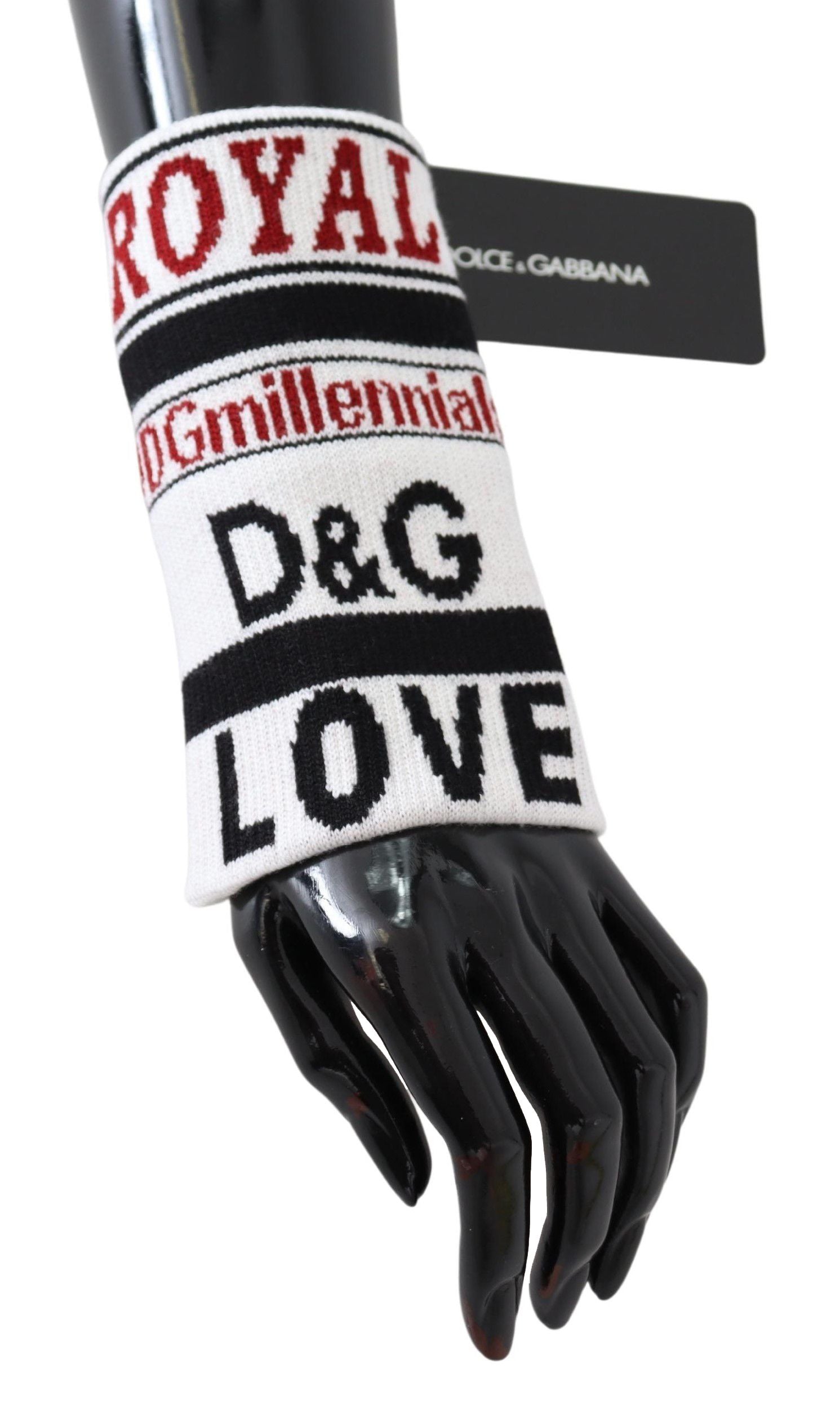 Dolce & Gabbana Multicolor Wool Knit D&G Love Wristband Wrap - Zeiniez
