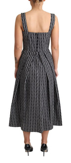 Dolce & Gabbana Black White Pattern Cotton A-Line Dress - Zeiniez