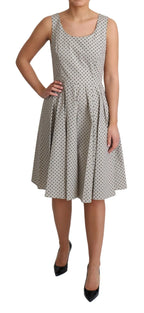 Dolce & Gabbana Beige Polka Dotted Cotton A-Line Dress - Zeiniez