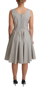 Dolce & Gabbana Beige Polka Dotted Cotton A-Line Dress - Zeiniez