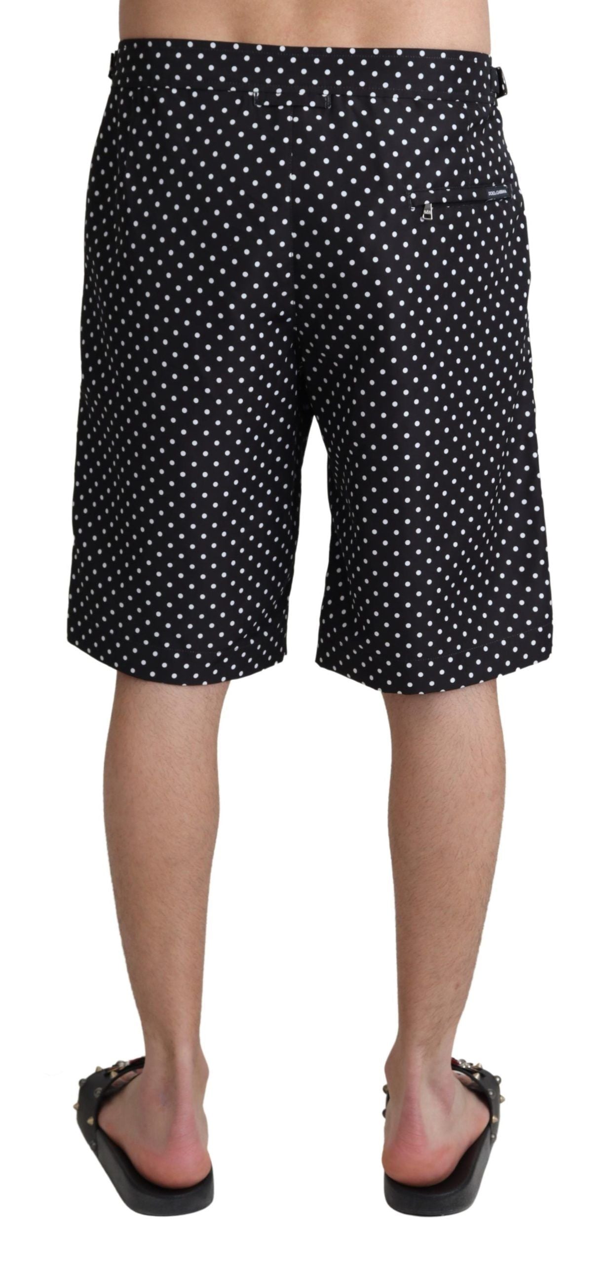 Dolce & Gabbana Black Polka Dots Beachwear Shorts Swimwear - Zeiniez