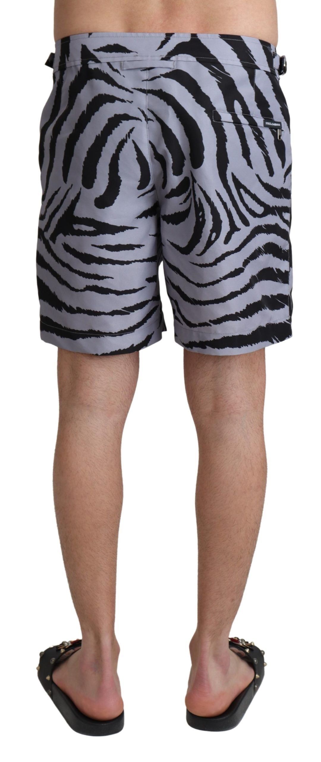 Dolce & Gabbana Gray Zebra Print Beachwear Shorts - Zeiniez
