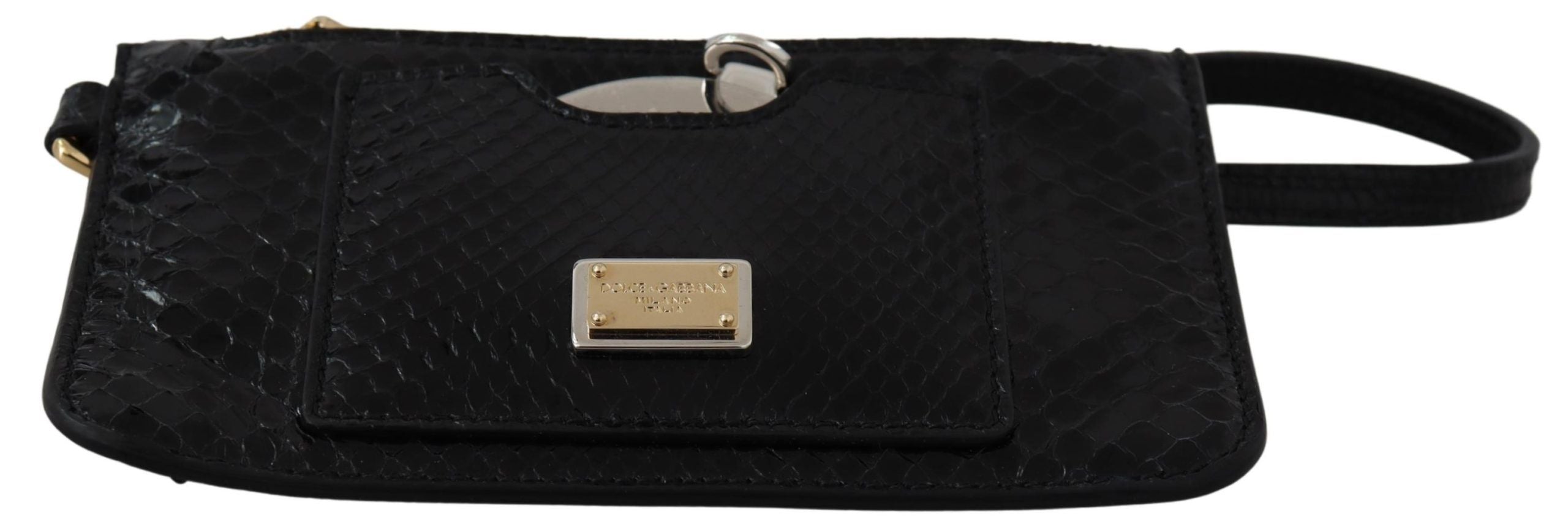 Dolce & Gabbana Black Leather Coin Purse Wristlet Mirror Agnese Wallet - Zeiniez