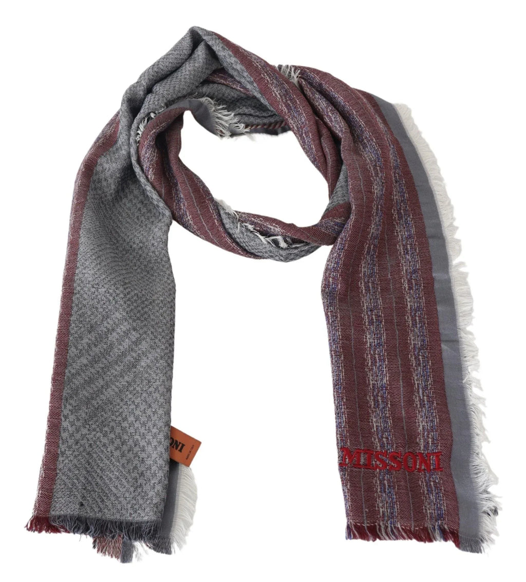Missoni Multicolor Wool Striped Unisex Neck Wrap Shawl Scarf - Zeiniez