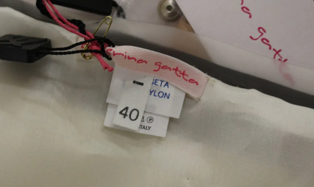 Caterina Gatta Beige Floral Print Silk Mini Skirt - Zeiniez